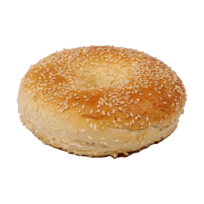 Bagel, dicht mit hellem Sesam bestreut